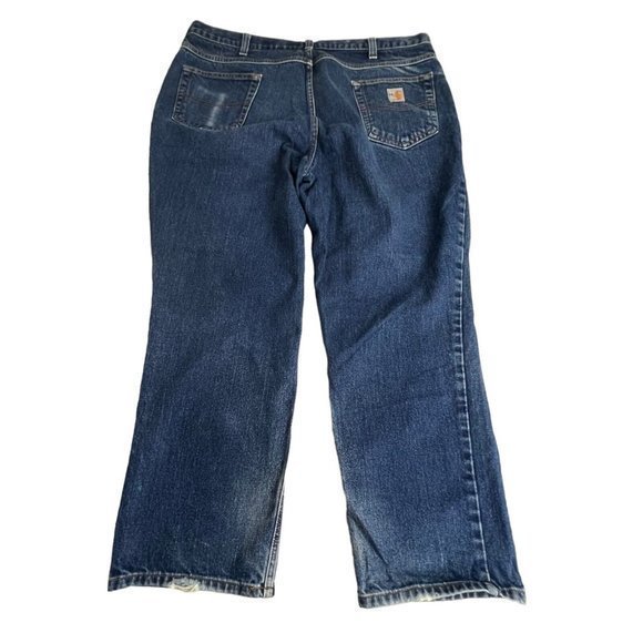 Carhartt Flame Resistant Mens Medium Wash Relaxed Fit Jeans Size 42 X 30 - Picture 3 of 10